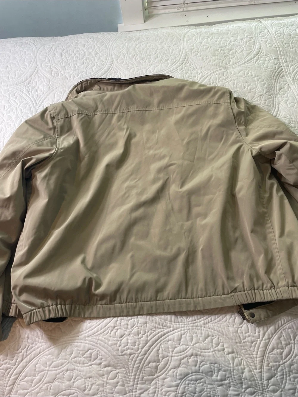 Dockers Tan Windbreaker Jacket with Black Collar